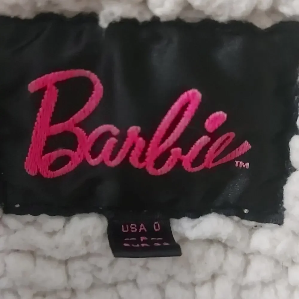 Barbie Denim Fleece Lined Cropped TruckerJacket Sanei International Size 0 Japan